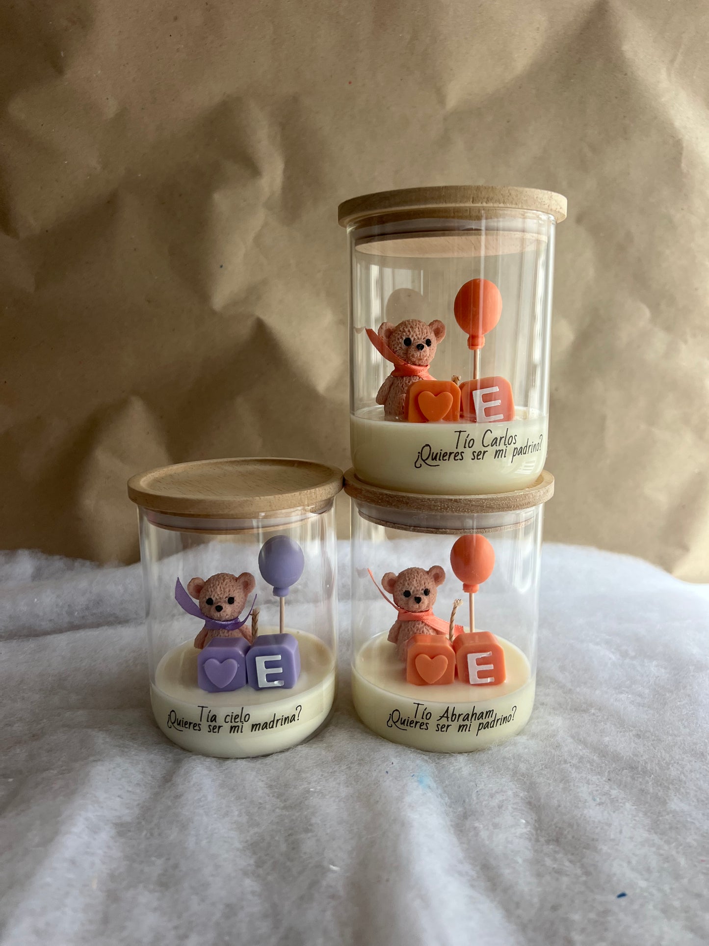 Vela osito personalizada