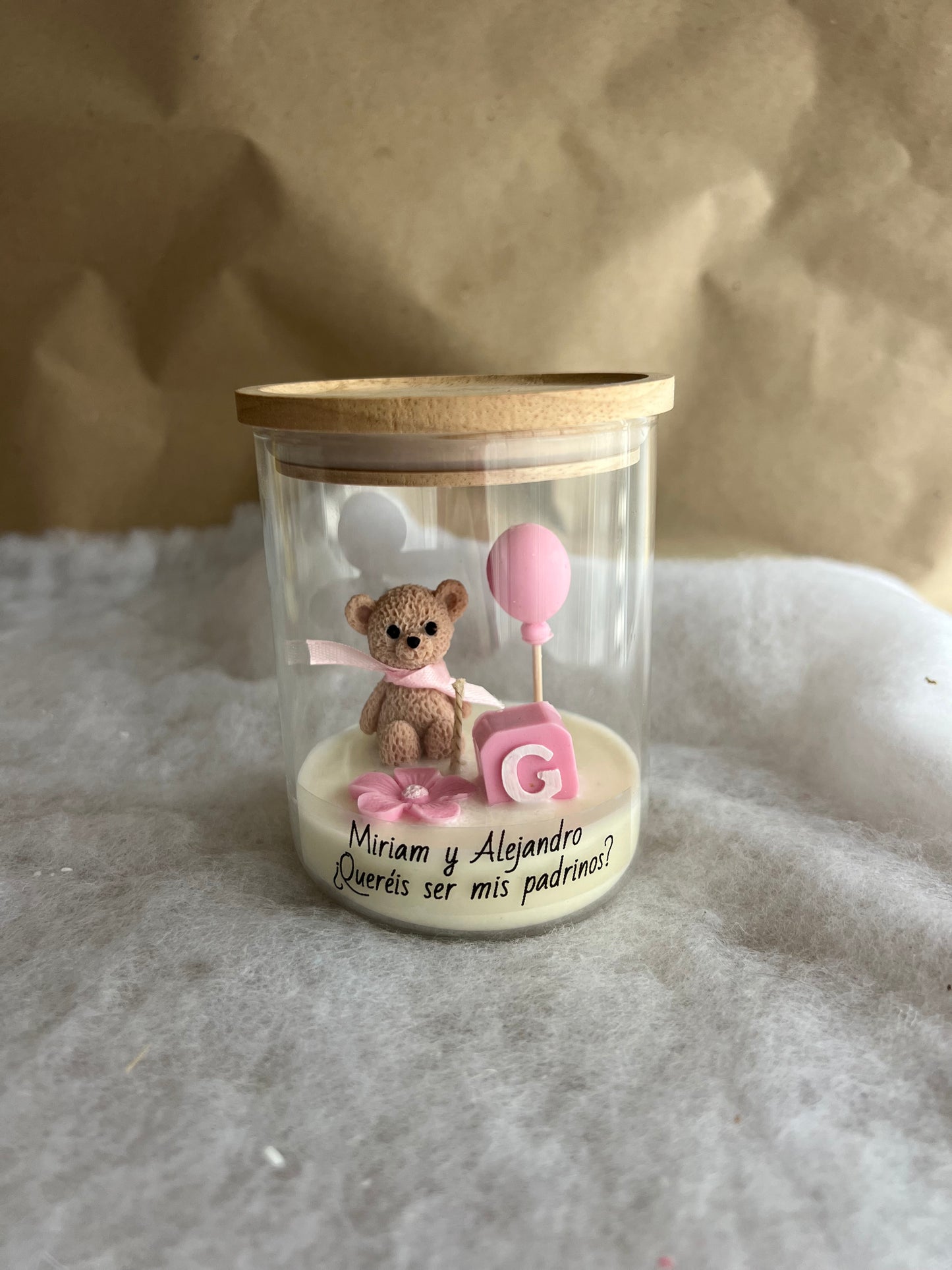 Vela osito personalizada