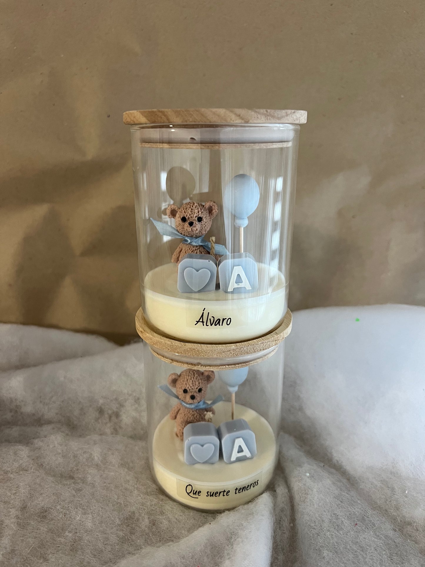 Vela osito personalizada