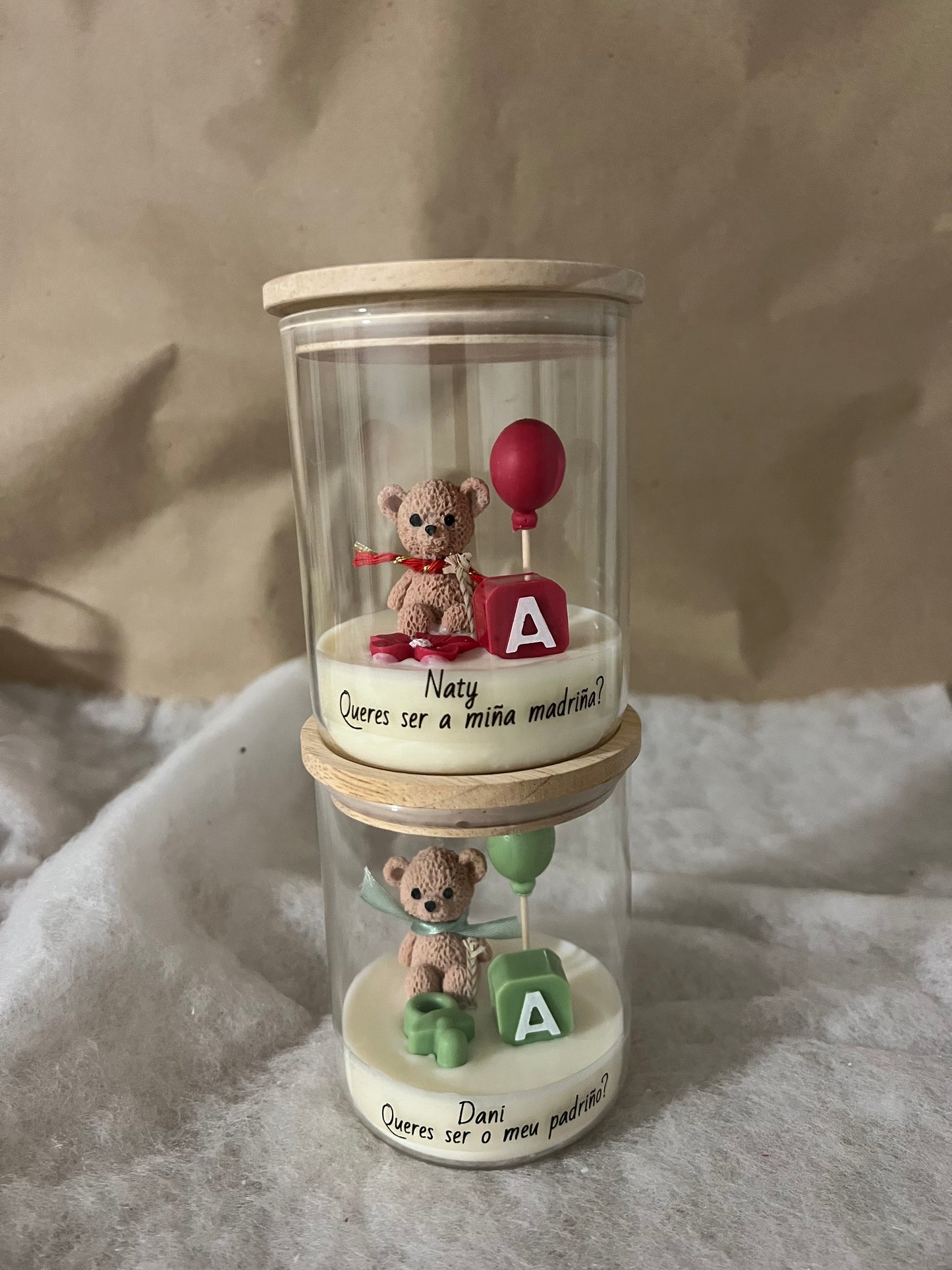 Vela osito personalizada