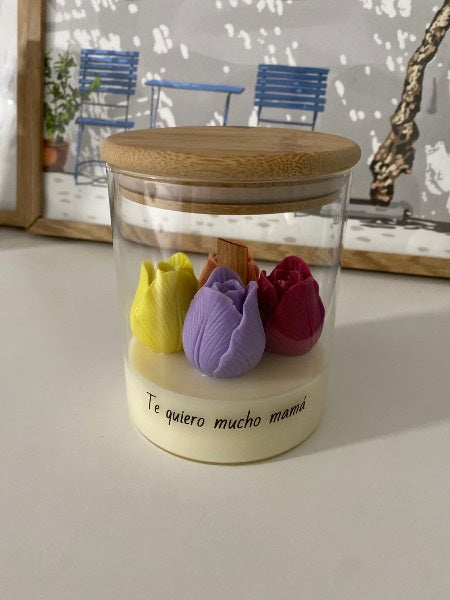 Vela tulipanes tapa